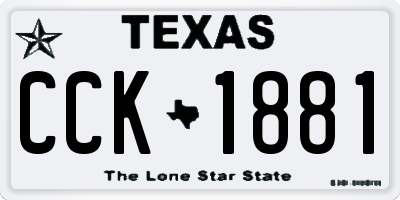 TX license plate CCK1881