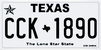 TX license plate CCK1890