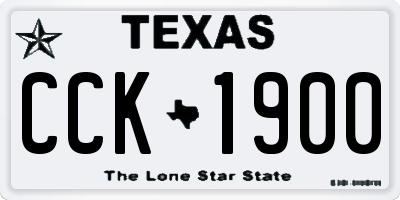 TX license plate CCK1900