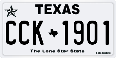 TX license plate CCK1901