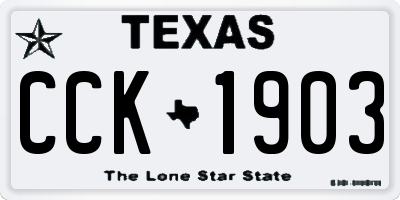 TX license plate CCK1903