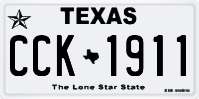 TX license plate CCK1911