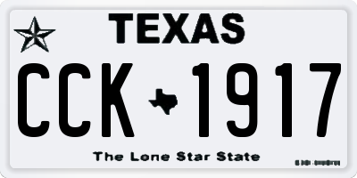 TX license plate CCK1917