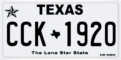 TX license plate CCK1920
