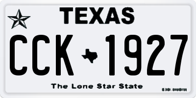 TX license plate CCK1927