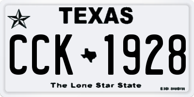 TX license plate CCK1928