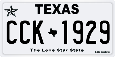 TX license plate CCK1929