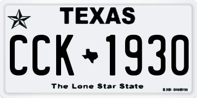 TX license plate CCK1930