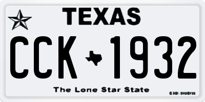 TX license plate CCK1932