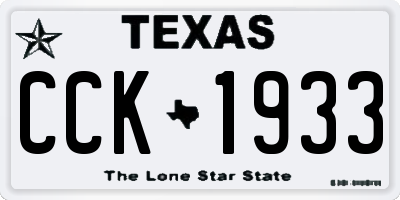 TX license plate CCK1933