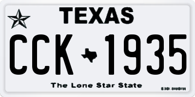 TX license plate CCK1935