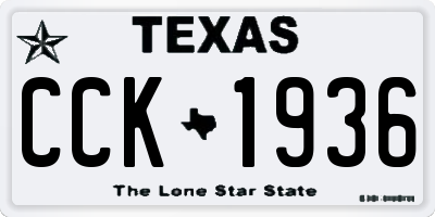 TX license plate CCK1936