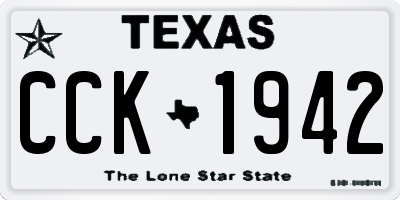 TX license plate CCK1942