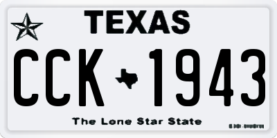TX license plate CCK1943
