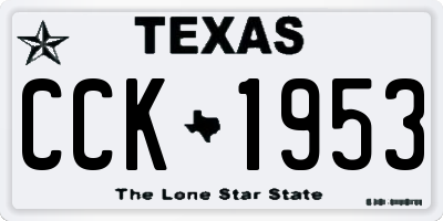 TX license plate CCK1953