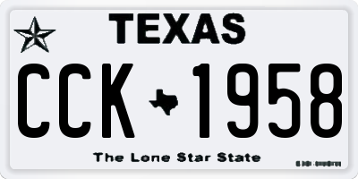TX license plate CCK1958