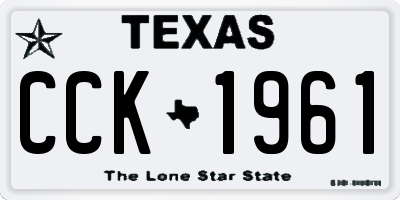 TX license plate CCK1961
