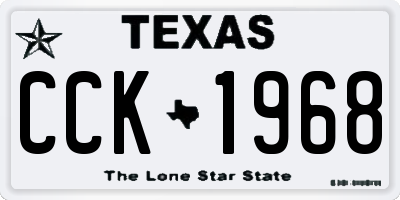 TX license plate CCK1968
