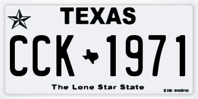 TX license plate CCK1971