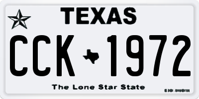 TX license plate CCK1972