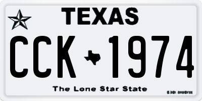 TX license plate CCK1974