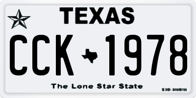 TX license plate CCK1978