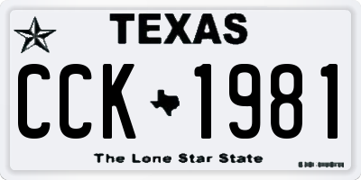 TX license plate CCK1981