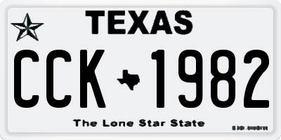 TX license plate CCK1982