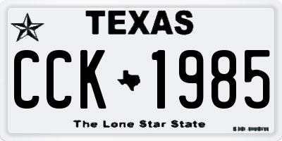 TX license plate CCK1985