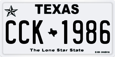 TX license plate CCK1986