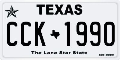 TX license plate CCK1990