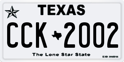 TX license plate CCK2002