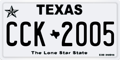 TX license plate CCK2005