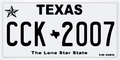 TX license plate CCK2007