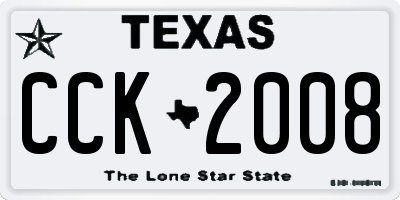 TX license plate CCK2008