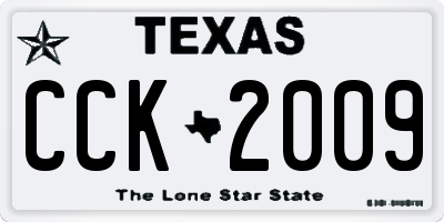 TX license plate CCK2009