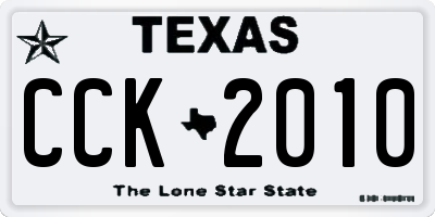 TX license plate CCK2010