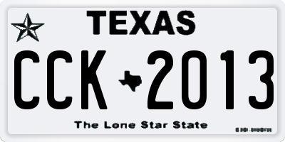 TX license plate CCK2013