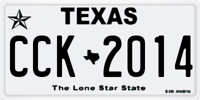 TX license plate CCK2014