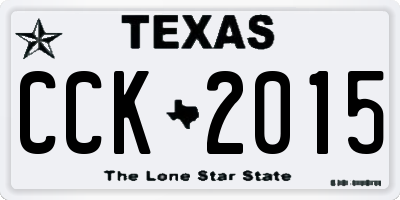 TX license plate CCK2015