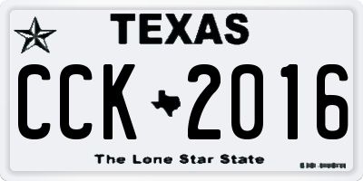 TX license plate CCK2016