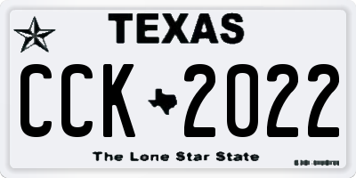 TX license plate CCK2022