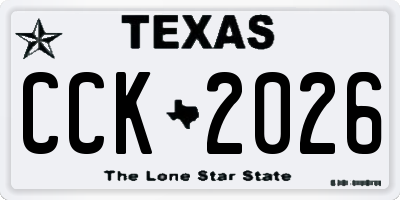 TX license plate CCK2026