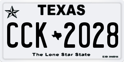 TX license plate CCK2028