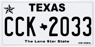 TX license plate CCK2033