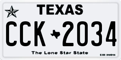 TX license plate CCK2034