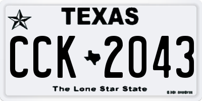 TX license plate CCK2043