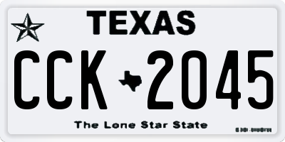TX license plate CCK2045