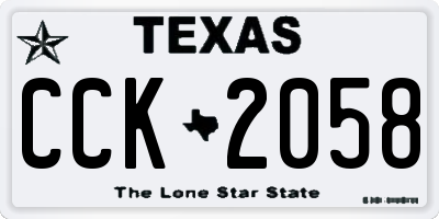 TX license plate CCK2058