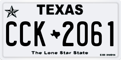TX license plate CCK2061